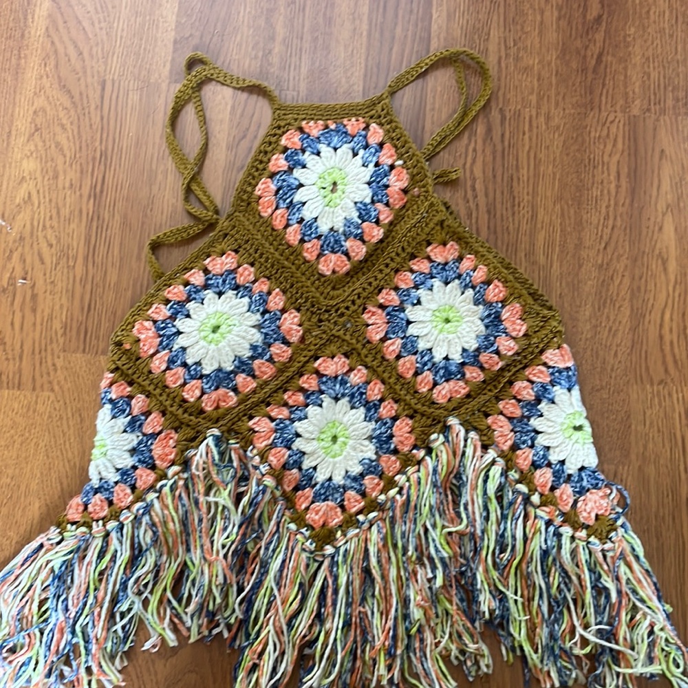 Free people sz xs crochet top halter